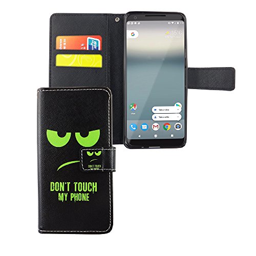 König Design Handyhülle Kompatibel mit Google Pixel 2 Handytasche Schutzhülle Tasche Flip Case mit Kreditkartenfächern - Don't Touch My Phone Grün Schwarz König Design Handyhülle Kompatibel mit Google Pixel 2 Handytasche Schutzhülle Tasche Flip Case mit Kreditkartenfächern - Don't Touch My Phone Grün Schwarz von König Design