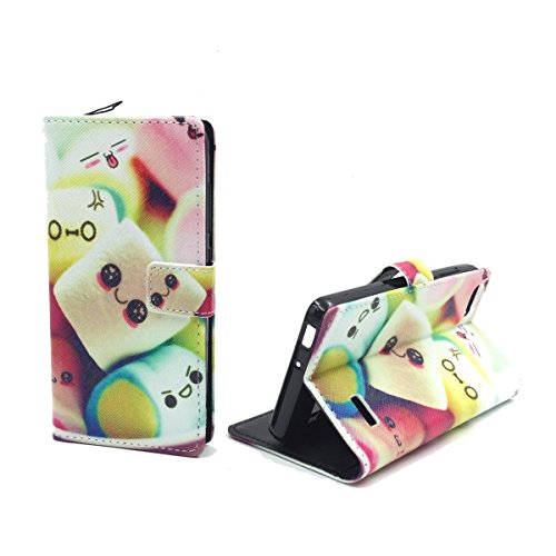 König Design Handyhülle Kompatibel mit Huawei G Play Mini/Honor 4C Handytasche Schutzhülle Tasche Flip Case mit Kreditkartenfächern - Marshmallows von König Design