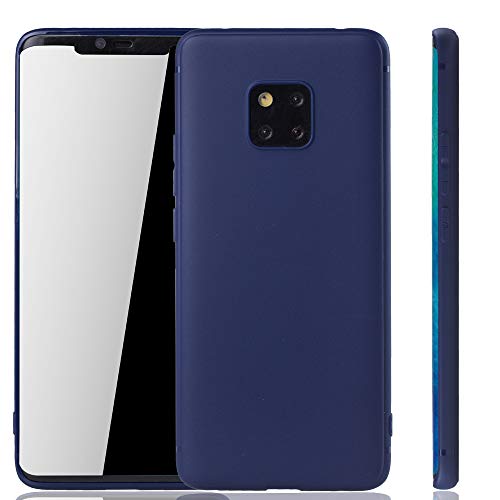 König Design Handyhülle Kompatibel mit Huawei Mate 20 Pro Schutz-Case Tasche Bumper Back-Cover Silikon-Etui Matt Blau von König Design