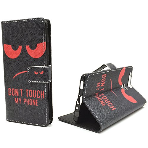 König Design Handyhülle Kompatibel mit Huawei P9 Handytasche Schutzhülle Tasche Flip Case mit Kreditkartenfächern - Don't Touch My Phone Rot Schwarz König Design Handyhülle Kompatibel mit Huawei P9 Handytasche Schutzhülle Tasche Flip Case mit Kreditkartenfächern - Don't Touch My Phone Rot Schwarz von König Design