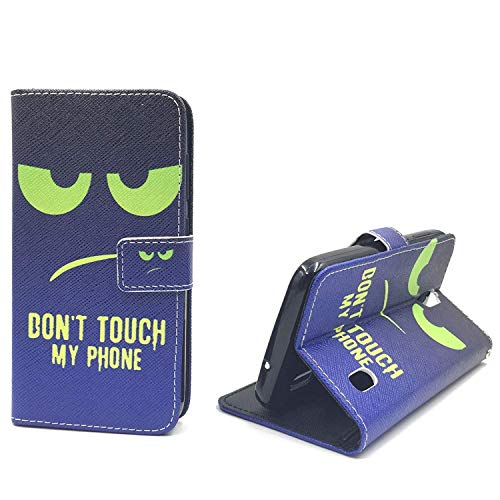 König Design Handyhülle Kompatibel mit Huawei Y625 Handytasche Schutzhülle Tasche Flip Case mit Kreditkartenfächern - Don't Touch My Phone Grün Dunkelblau von König Design