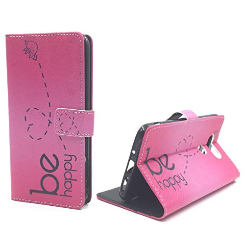 König Design Handyhülle Kompatibel mit LG G5 Handytasche Schutzhülle Tasche Flip Case mit Kreditkartenfächern - Be Happy Design Pink König Design Handyhülle Kompatibel mit LG G5 Handytasche Schutzhülle Tasche Flip Case mit Kreditkartenfächern - Be Happy Design Pink von König Design