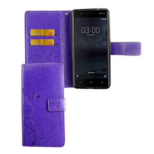 König Design Handyhülle Kompatibel mit Nokia 3.1 Tasche Case Cover Wallet Kunstleder Violett König Design Handyhülle Kompatibel mit Nokia 3.1 Tasche Case Cover Wallet Kunstleder Violett von König Design