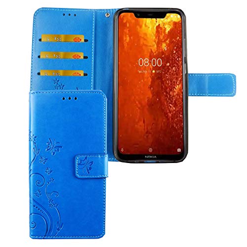 König Design Handyhülle Kompatibel mit Nokia 8.1 / Nokia X7 | Blau | Nokia-8-1-Schutz-Hülle | Klapphülle-Nokia-8-1 | mit Kartenfach König Design Handyhülle Kompatibel mit Nokia 8.1 / Nokia X7 | Blau | Nokia-8-1-Schutz-Hülle | Klapphülle-Nokia-8-1 | mit Kartenfach von König Design