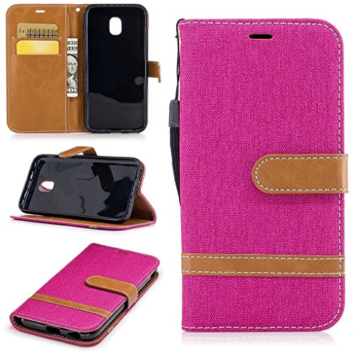 König Design Handyhülle Kompatibel mit Samsung Galaxy J5 (2017) Schutz-Tasche Case Cover Kartenfach Etui Wallet Pink von König Design