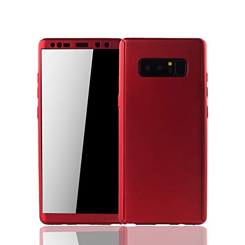 König Design Handyhülle Kompatibel mit Samsung Galaxy Note 8 Hülle 360 Grad Komplett Schutz Schutzfolie Inklusive Handyhülle Rot von König Design