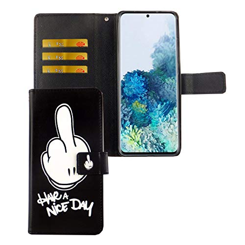König Design Handyhülle Kompatibel mit Samsung Galaxy S20 Plus Handytasche Schutzhülle Tasche Flip Case mit Kreditkartenfächern - Have A Nice Day Weiß Schwarz König Design Handyhülle Kompatibel mit Samsung Galaxy S20 Plus Handytasche Schutzhülle Tasche Flip Case mit Kreditkartenfächern - Have A Nice Day Weiß Schwarz von König Design