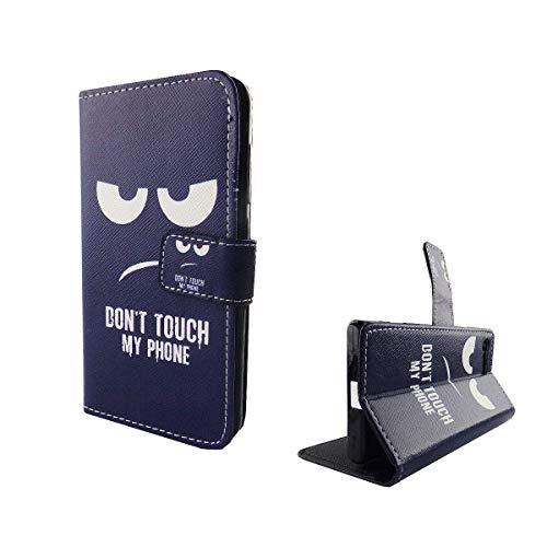 König Design Handyhülle Kompatibel mit Sony Xperia X Compact Handytasche Schutzhülle Tasche Flip Case mit Kreditkartenfächern - Don't Touch My Phone Weiß Dunkelblau König Design Handyhülle Kompatibel mit Sony Xperia X Compact Handytasche Schutzhülle Tasche Flip Case mit Kreditkartenfächern - Don't Touch My Phone Weiß Dunkelblau von König Design