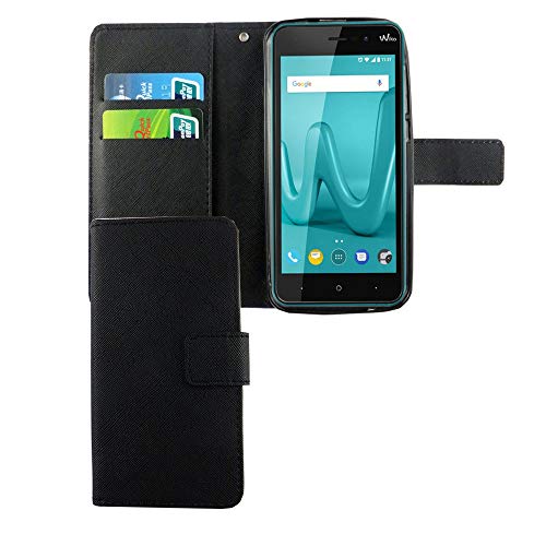 König Design Handyhülle Kompatibel mit Wiko Lenny 4 Handytasche Schutzhülle Tasche Flip Case mit Kreditkartenfächern - Onyx Schwarz König Design Handyhülle Kompatibel mit Wiko Lenny 4 Handytasche Schutzhülle Tasche Flip Case mit Kreditkartenfächern - Onyx Schwarz von König Design
