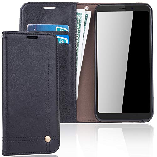 König Design Handyhülle Kompatibel mit Wiko View Handytasche Schutzhülle Tasche Flip Case mit Kreditkartenfächern - Schwarz König Design Handyhülle Kompatibel mit Wiko View Handytasche Schutzhülle Tasche Flip Case mit Kreditkartenfächern - Schwarz von König Design
