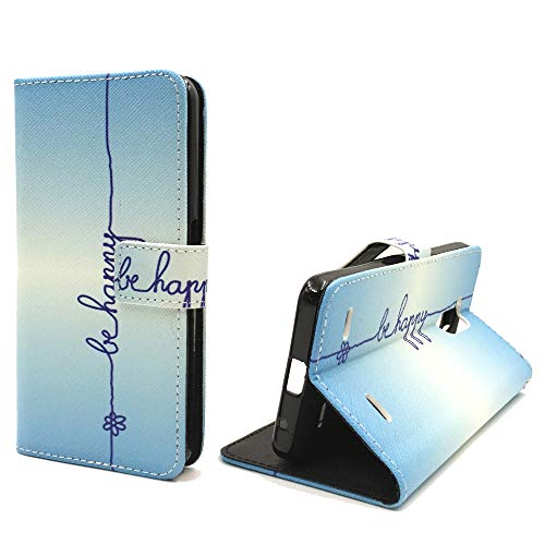 König Design Handyhülle Kompatibel mit ZTE Blade V7 Lite Handytasche Schutzhülle Tasche Flip Case mit Kreditkartenfächern - Be Happy Blau König Design Handyhülle Kompatibel mit ZTE Blade V7 Lite Handytasche Schutzhülle Tasche Flip Case mit Kreditkartenfächern - Be Happy Blau von König Design