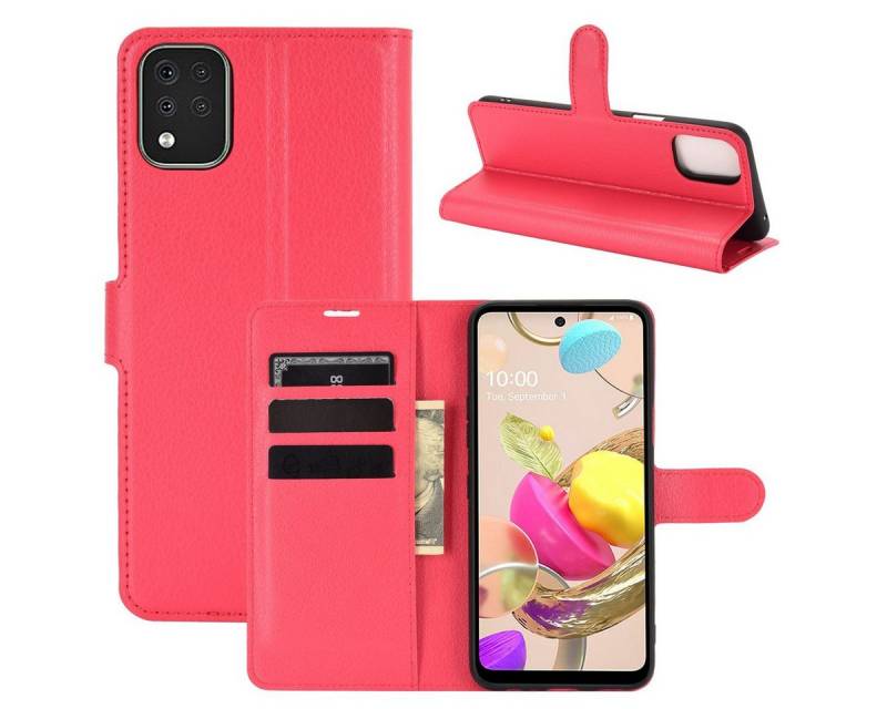 König Design Handyhülle LG K42, Schutzhülle Schutztasche Case Cover Etuis Wallet Klapptasche Bookstyle von König Design