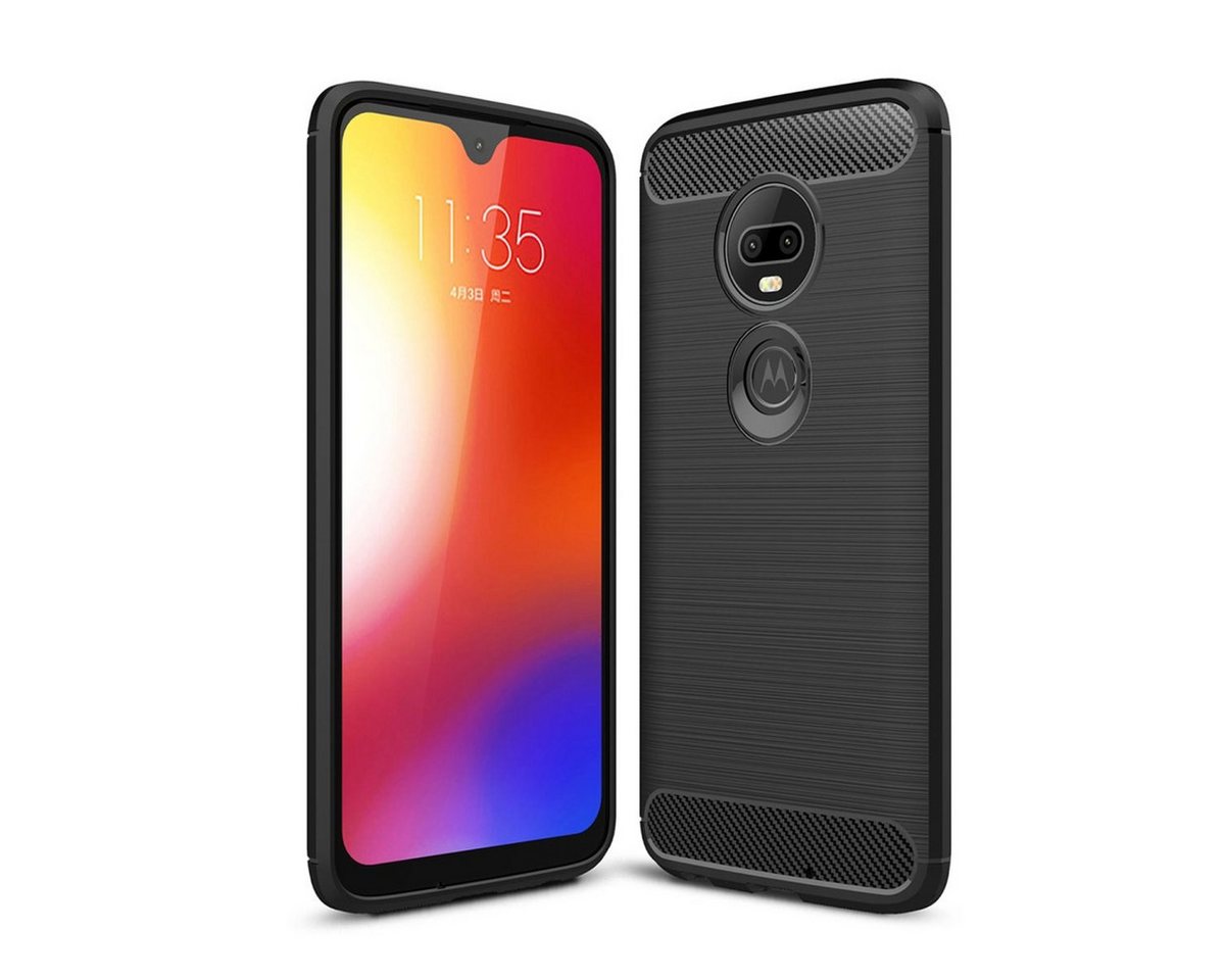 König Design Handyhülle Motorola Moto G7, Motorola Moto G7 Handyhülle Carbon Optik Backcover Schwarz König Design Handyhülle Motorola Moto G7, Motorola Moto G7 Handyhülle Carbon Optik Backcover Schwarz von König Design