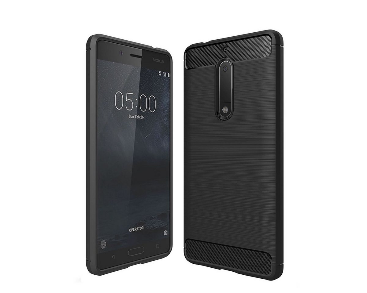 König Design Handyhülle Nokia 5, Nokia 5 Handyhülle Carbon Optik Backcover Schwarz König Design Handyhülle Nokia 5, Nokia 5 Handyhülle Carbon Optik Backcover Schwarz von König Design