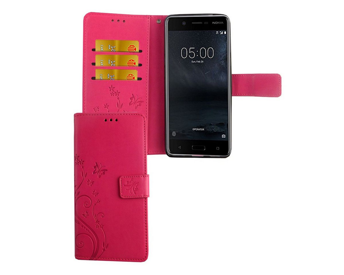 König Design Handyhülle Nokia 5.1, Nokia 5.1 Handyhülle Bookcover Rosa von König Design