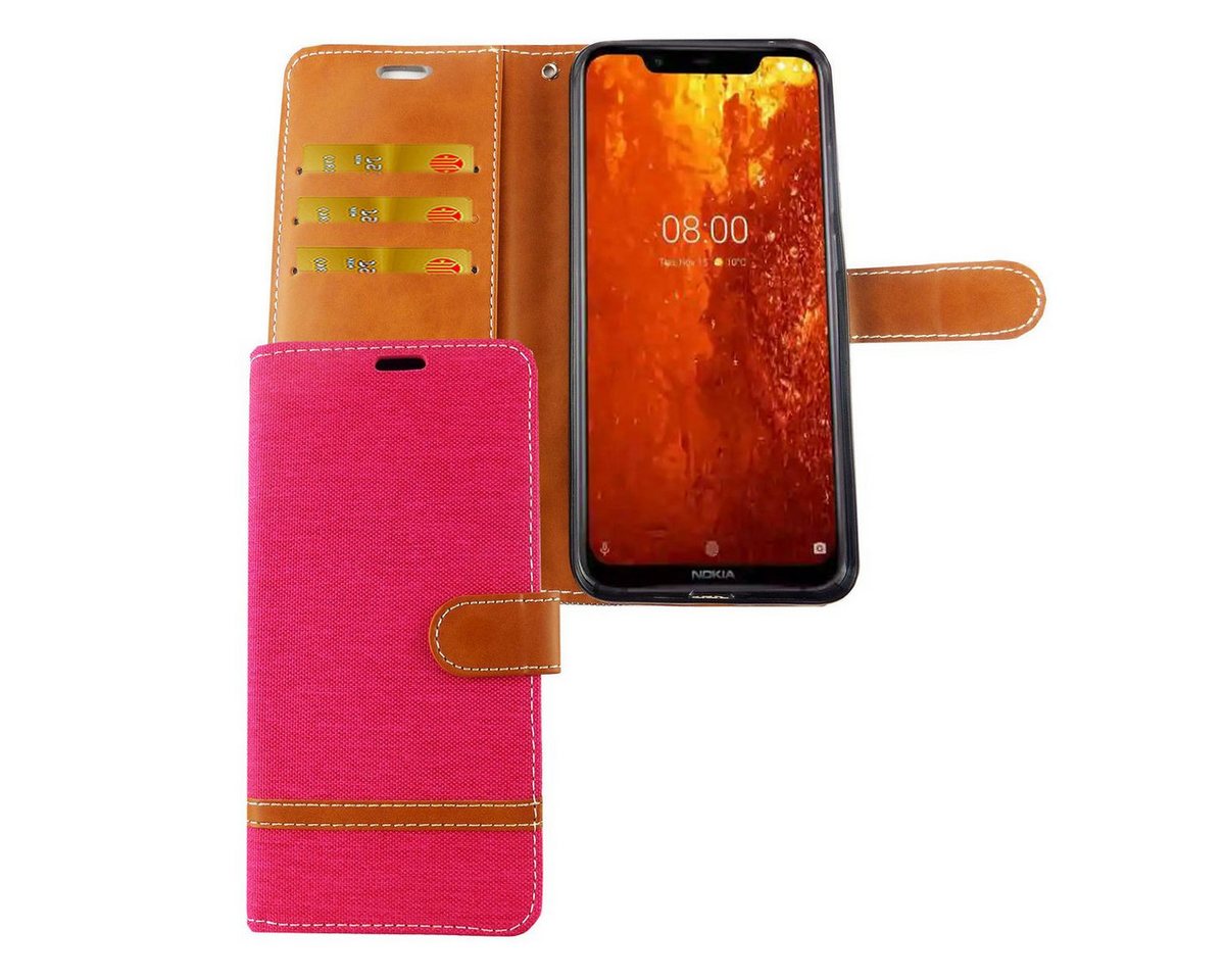 König Design Handyhülle Nokia 8.1, Nokia 8.1 Handyhülle Bookcover Rosa von König Design