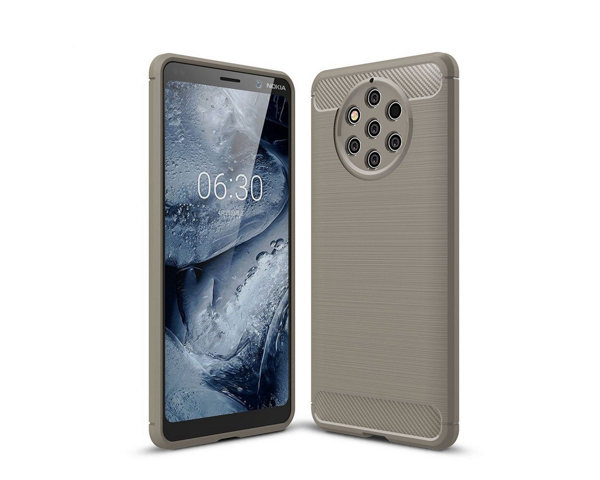 König Design Handyhülle Nokia 9 Pure View, Nokia 9 Pure View Handyhülle Carbon Optik Backcover Grau König Design Handyhülle Nokia 9 Pure View, Nokia 9 Pure View Handyhülle Carbon Optik Backcover Grau von König Design