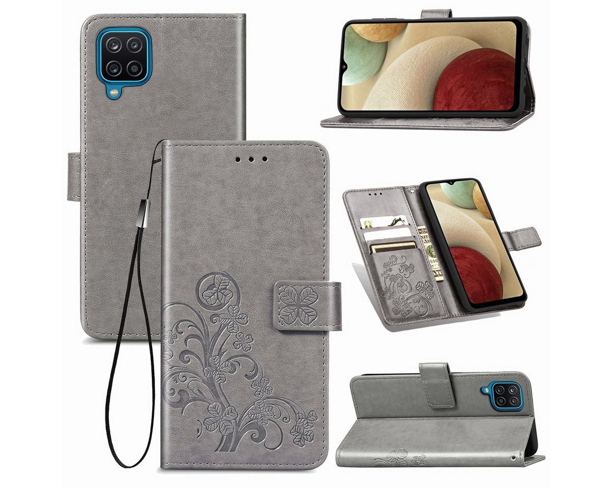 König Design Handyhülle Samsung Galaxy A12, Schutzhülle Schutztasche Case Cover Etuis Wallet Klapptasche Bookstyle von König Design