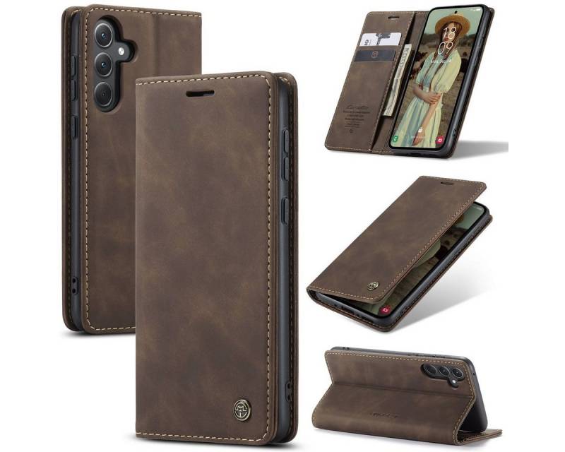 König Design Handyhülle Samsung Galaxy A35 5G, Schutzhülle Schutztasche Case Cover Etuis Wallet Klapptasche Bookstyle von König Design