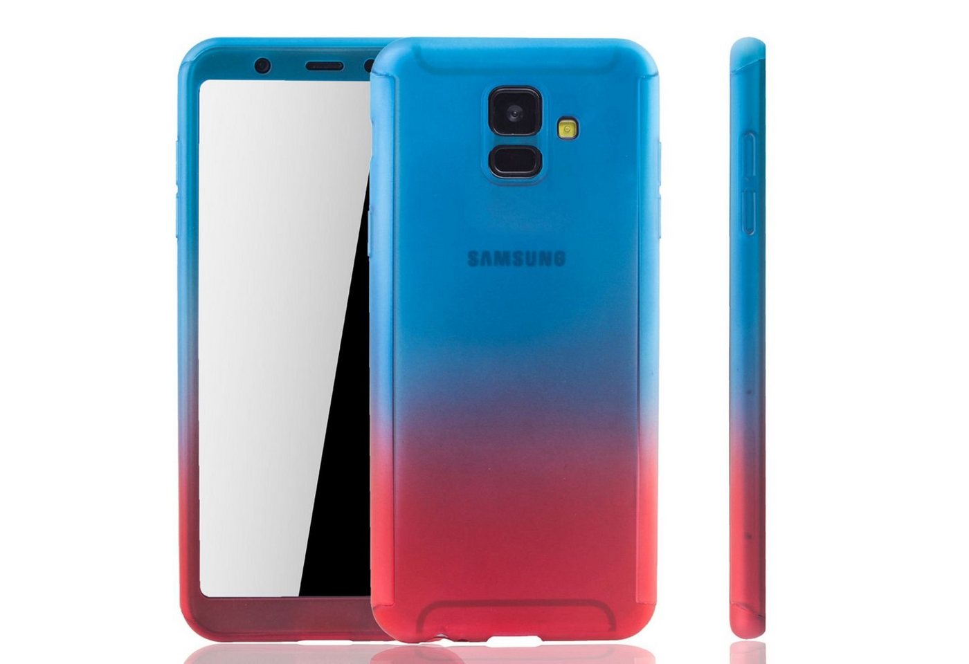 König Design Handyhülle Samsung Galaxy A6 (2018), Samsung Galaxy A6 (2018) Handyhülle 360 Grad Schutz Full Cover Mehrfarbig von König Design
