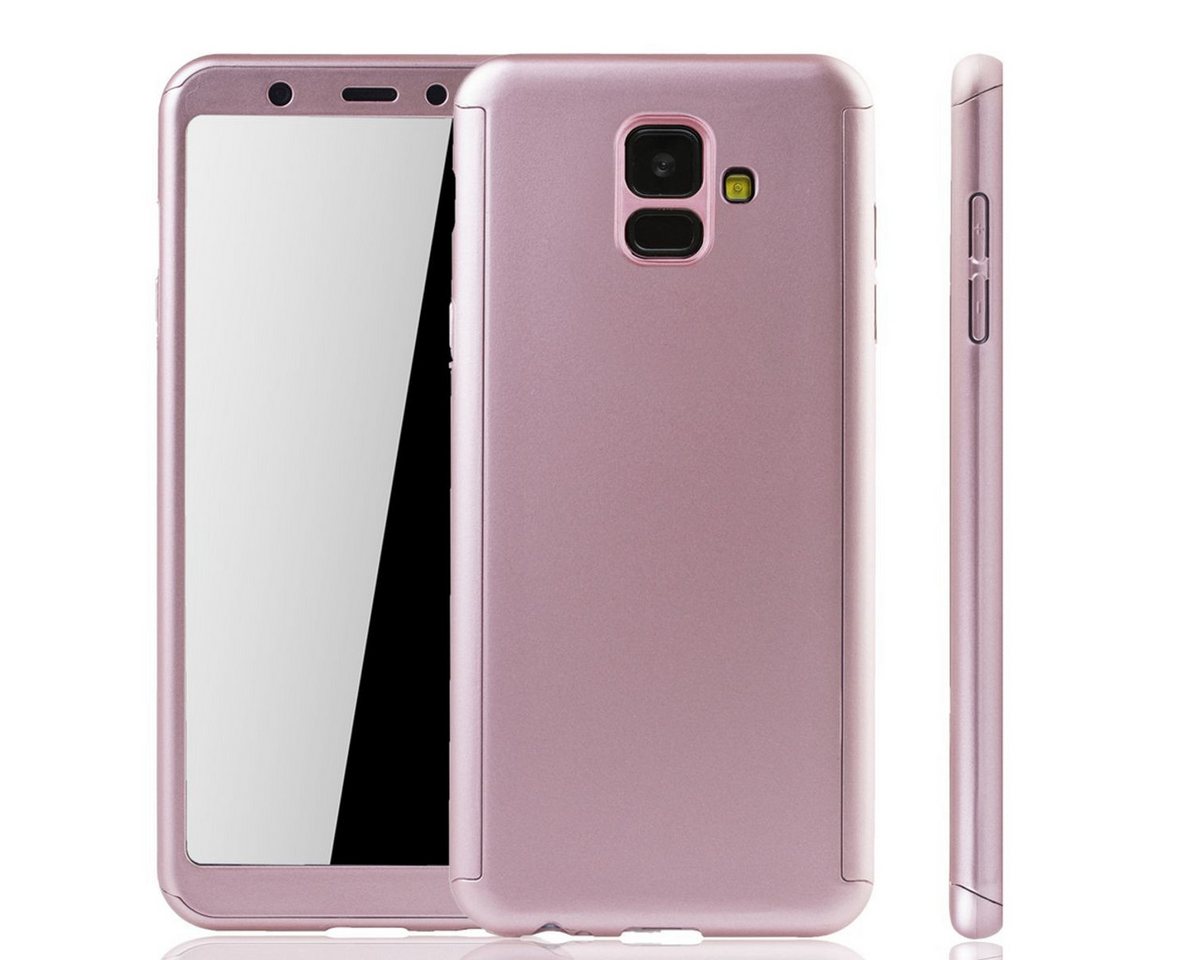 König Design Handyhülle Samsung Galaxy A6 (2018), Samsung Galaxy A6 (2018) Handyhülle 360 Grad Schutz Full Cover Rosa von König Design