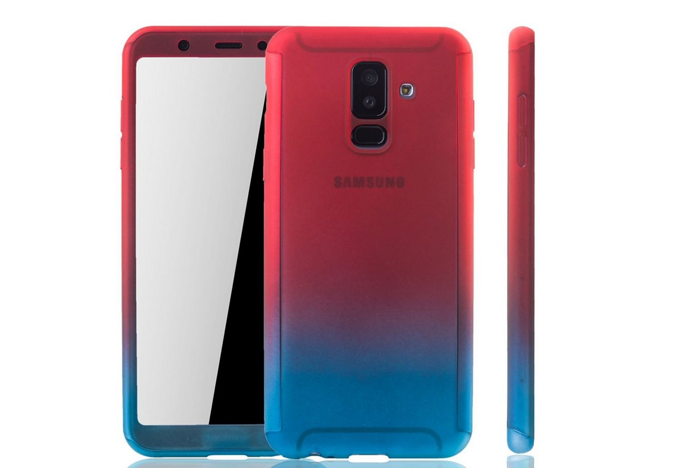 König Design Handyhülle Samsung Galaxy A6 Plus (2018), Samsung Galaxy A6 Plus (2018) Handyhülle 360 Grad Schutz Full Cover Mehrfarbig von König Design