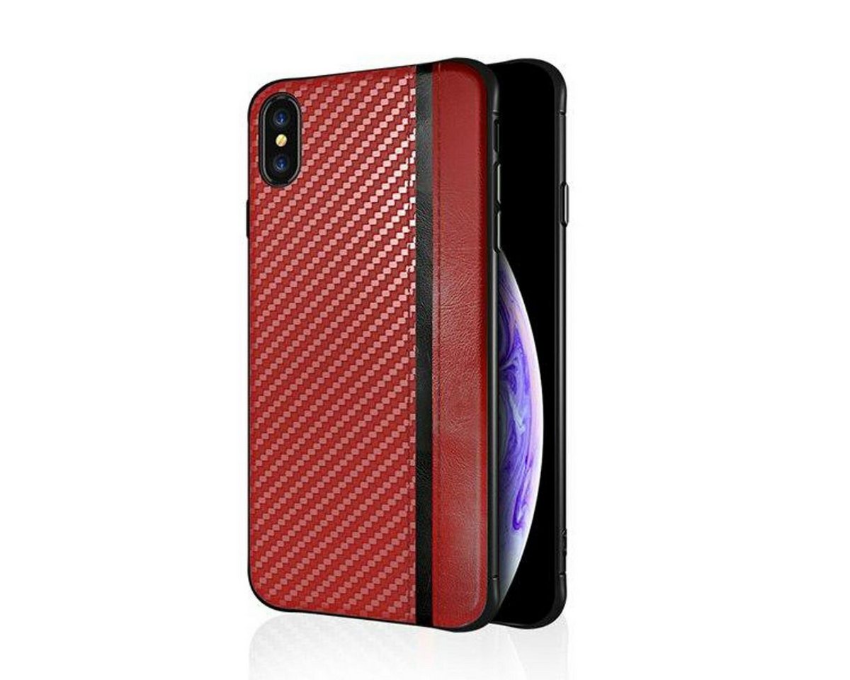 König Design Handyhülle Samsung Galaxy A71, Samsung Galaxy A71 Handyhülle Carbon Backcover Rot von König Design