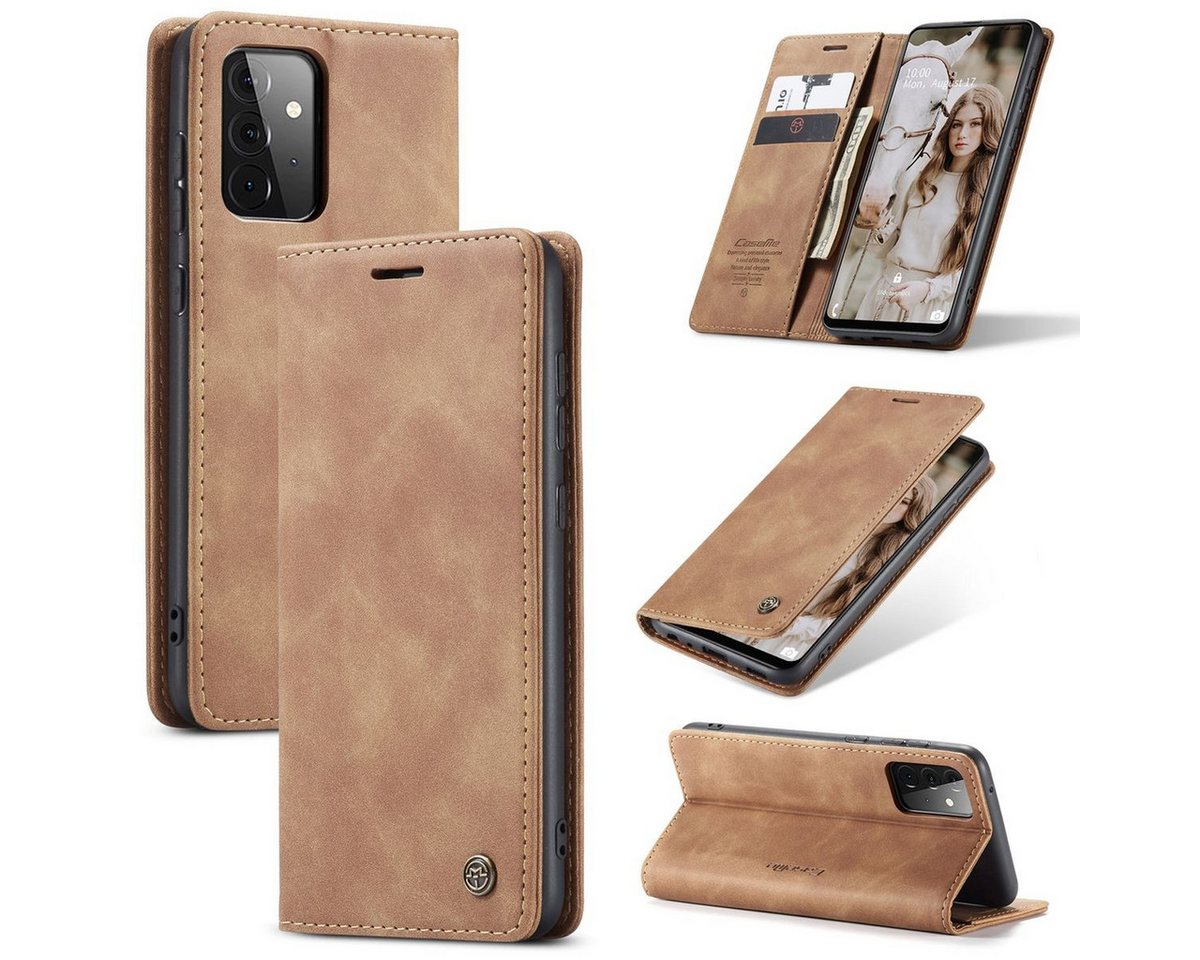 König Design Handyhülle Samsung Galaxy A72 5G, Schutzhülle Schutztasche Case Cover Etuis Wallet Klapptasche Bookstyle von König Design