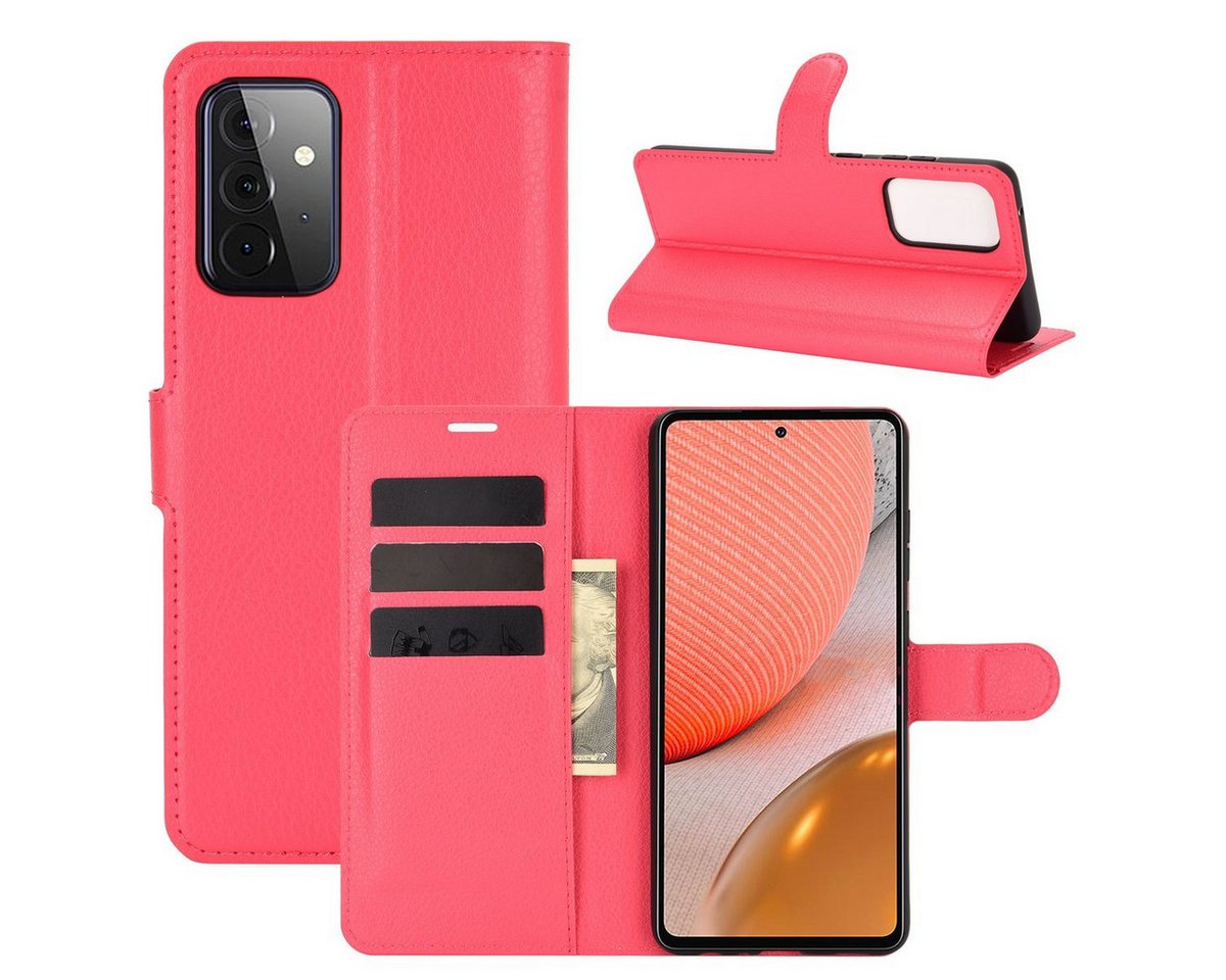 König Design Handyhülle Samsung Galaxy A72 5G, Schutzhülle Schutztasche Case Cover Etuis Wallet Klapptasche Bookstyle von König Design