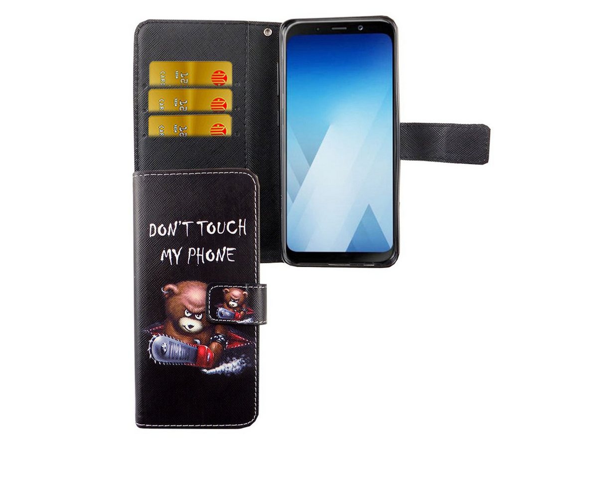 König Design Handyhülle Samsung Galaxy A8 (2018), Samsung Galaxy A8 (2018) Handyhülle Bookcover Schwarz von König Design