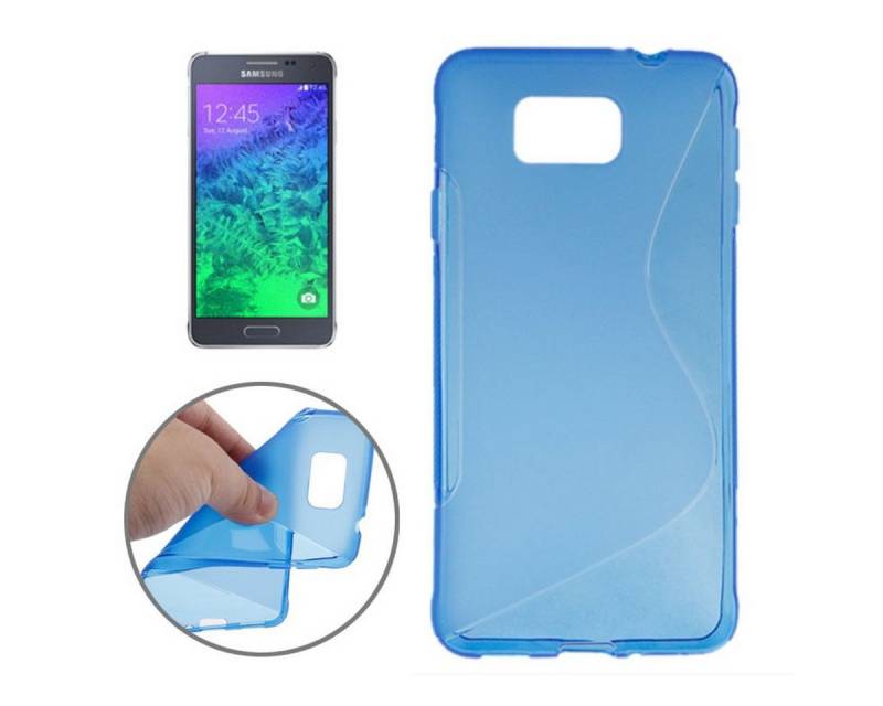 König Design Handyhülle Samsung Galaxy Alpha, Samsung Galaxy Alpha Handyhülle Backcover Blau von König Design