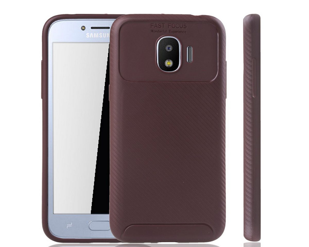 König Design Handyhülle Samsung Galaxy J2 Pro, Samsung Galaxy J2 Pro Handyhülle Backcover Braun von König Design