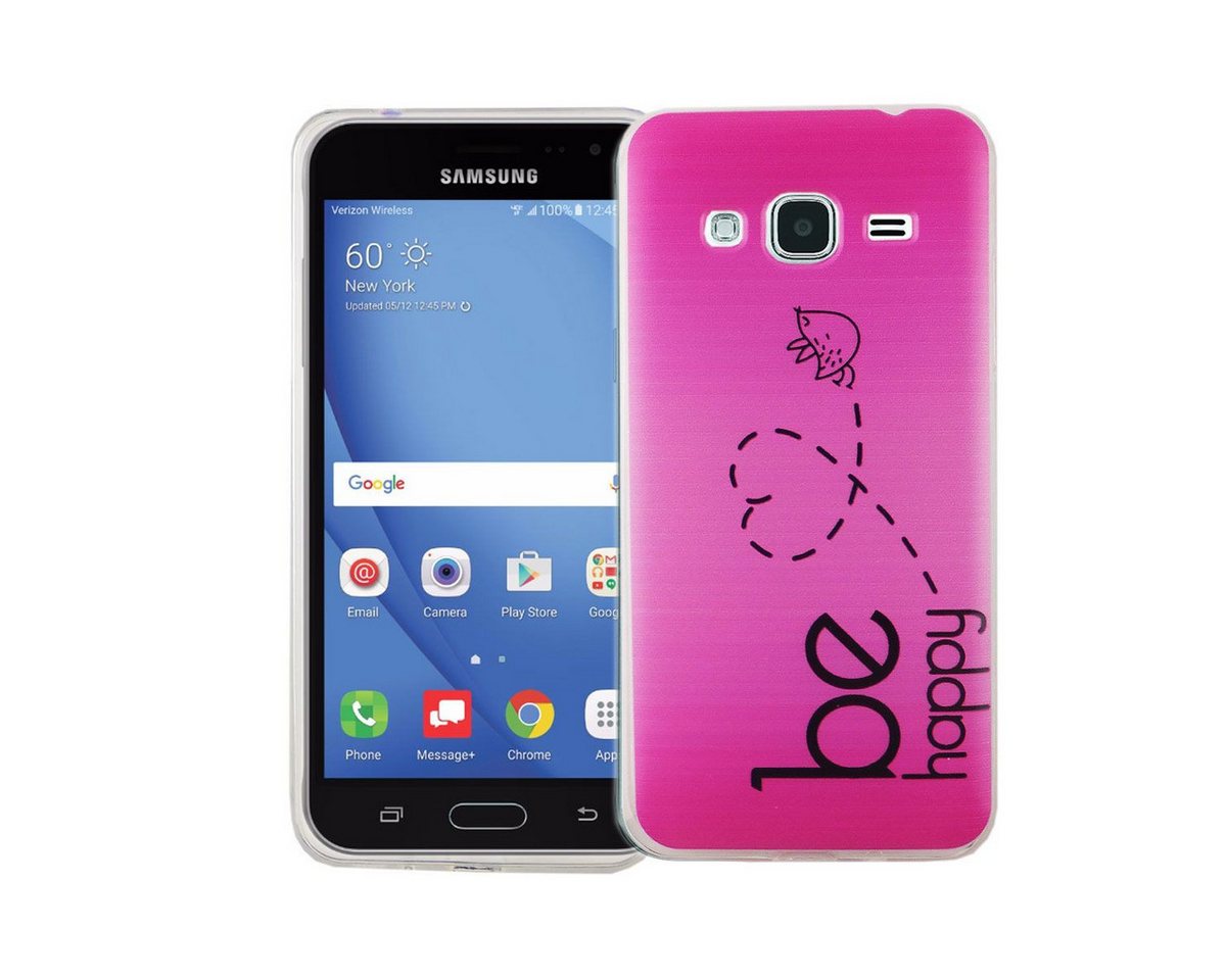 König Design Handyhülle Samsung Galaxy J3 (2016), Samsung Galaxy J3 (2016) Handyhülle Bumper Backcover Rosa von König Design