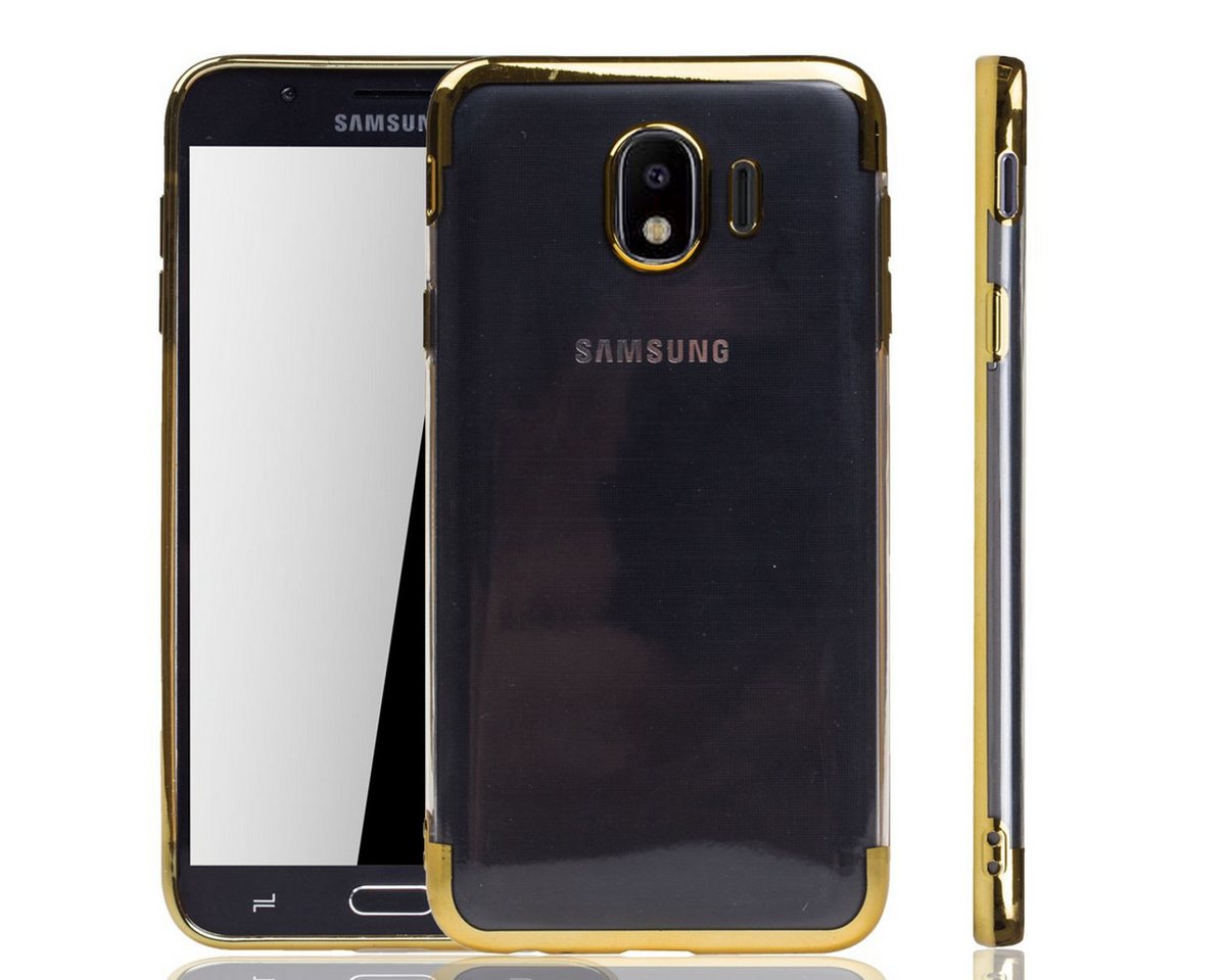 König Design Handyhülle Samsung Galaxy J4, Samsung Galaxy J4 Handyhülle Bumper Backcover Gold von König Design