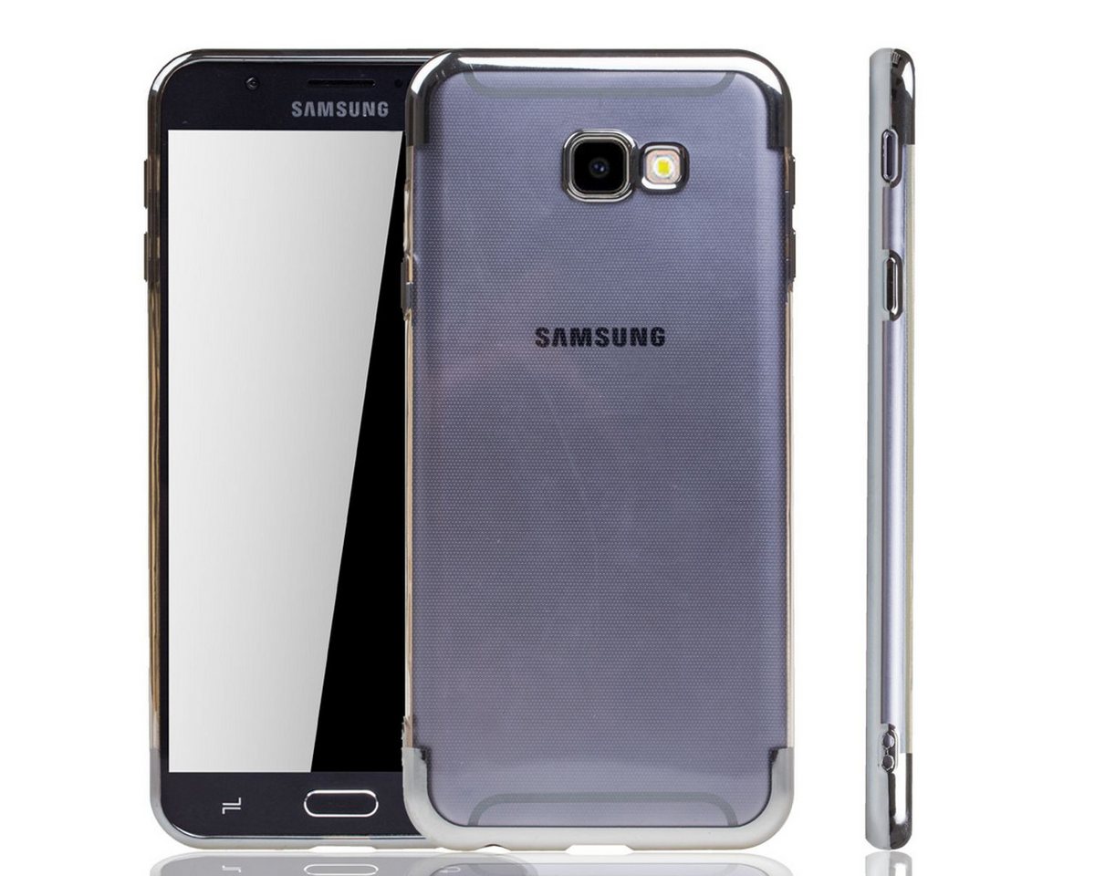 König Design Handyhülle Samsung Galaxy J4 Plus, Samsung Galaxy J4 Plus Handyhülle Bumper Backcover Silber von König Design