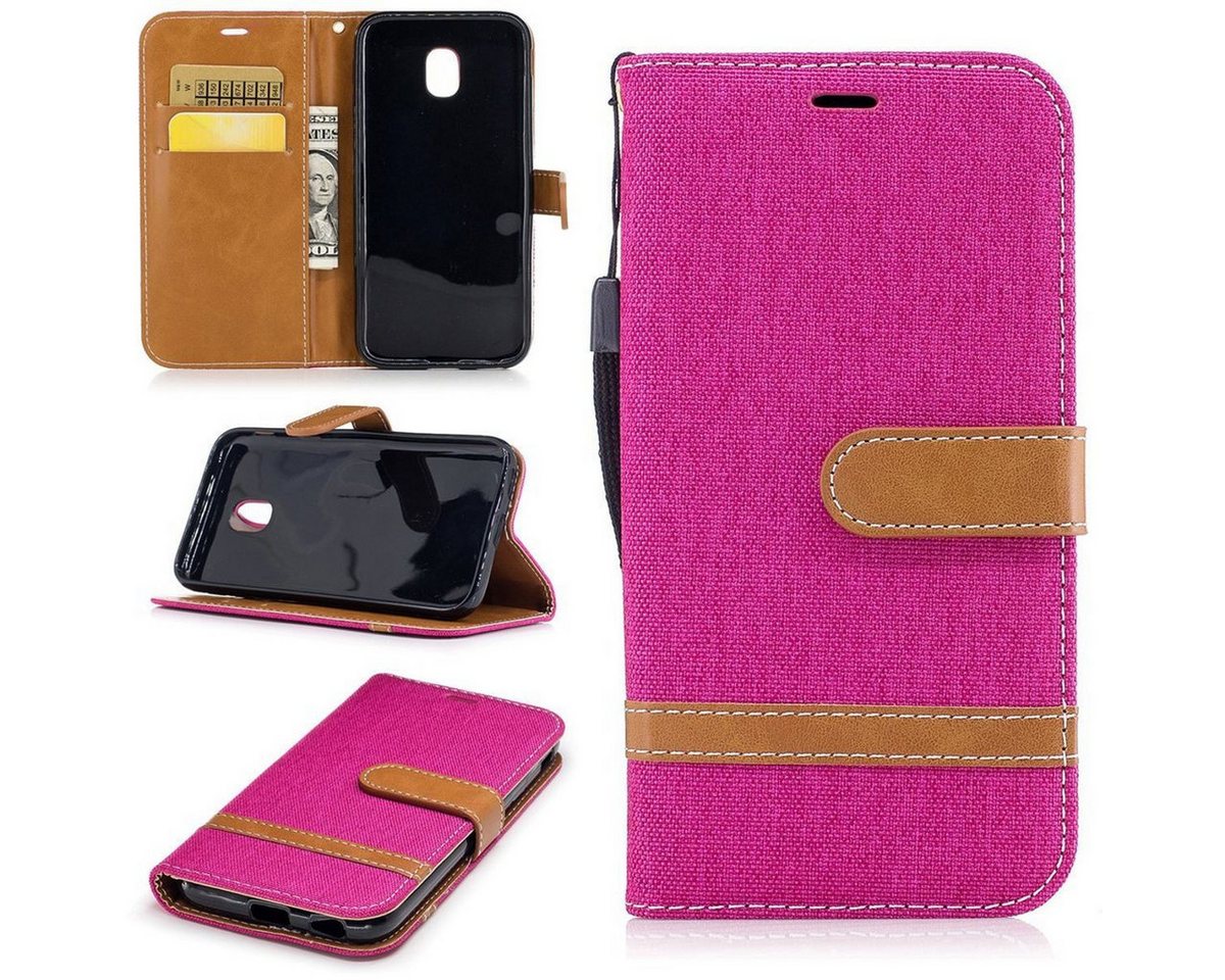 König Design Handyhülle Samsung Galaxy J5 (2017), Samsung Galaxy J5 (2017) Handyhülle Bookcover Rosa von König Design