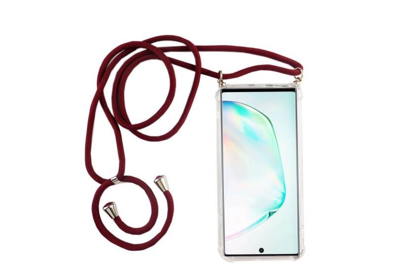 König Design Handyhülle Samsung Galaxy Note 10 Plus, Samsung Galaxy Note 10 Plus Handykette Handyhülle Umhängetasche Transparent von König Design