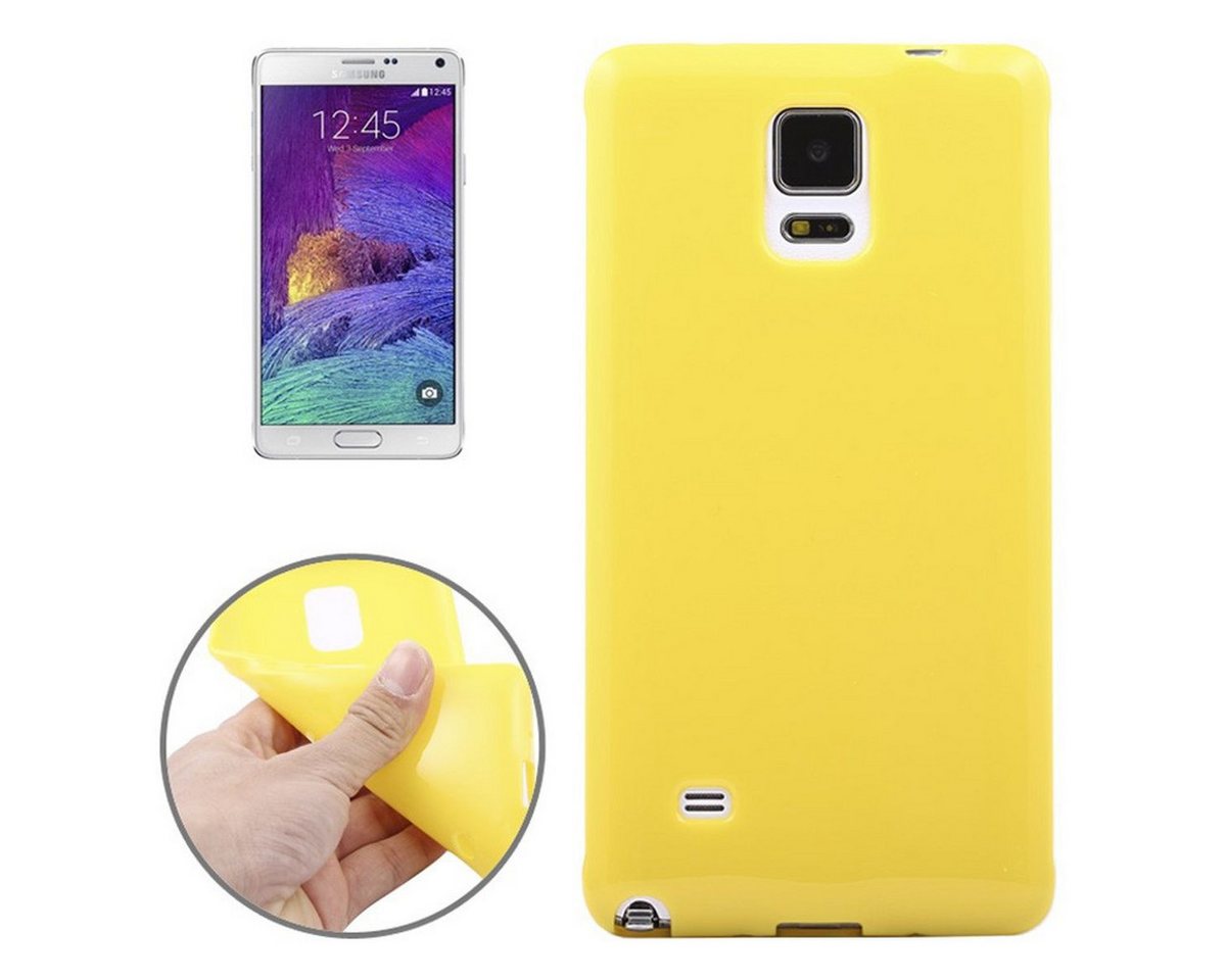 König Design Handyhülle Samsung Galaxy Note 4, Samsung Galaxy Note 4 Handyhülle Backcover Gelb von König Design
