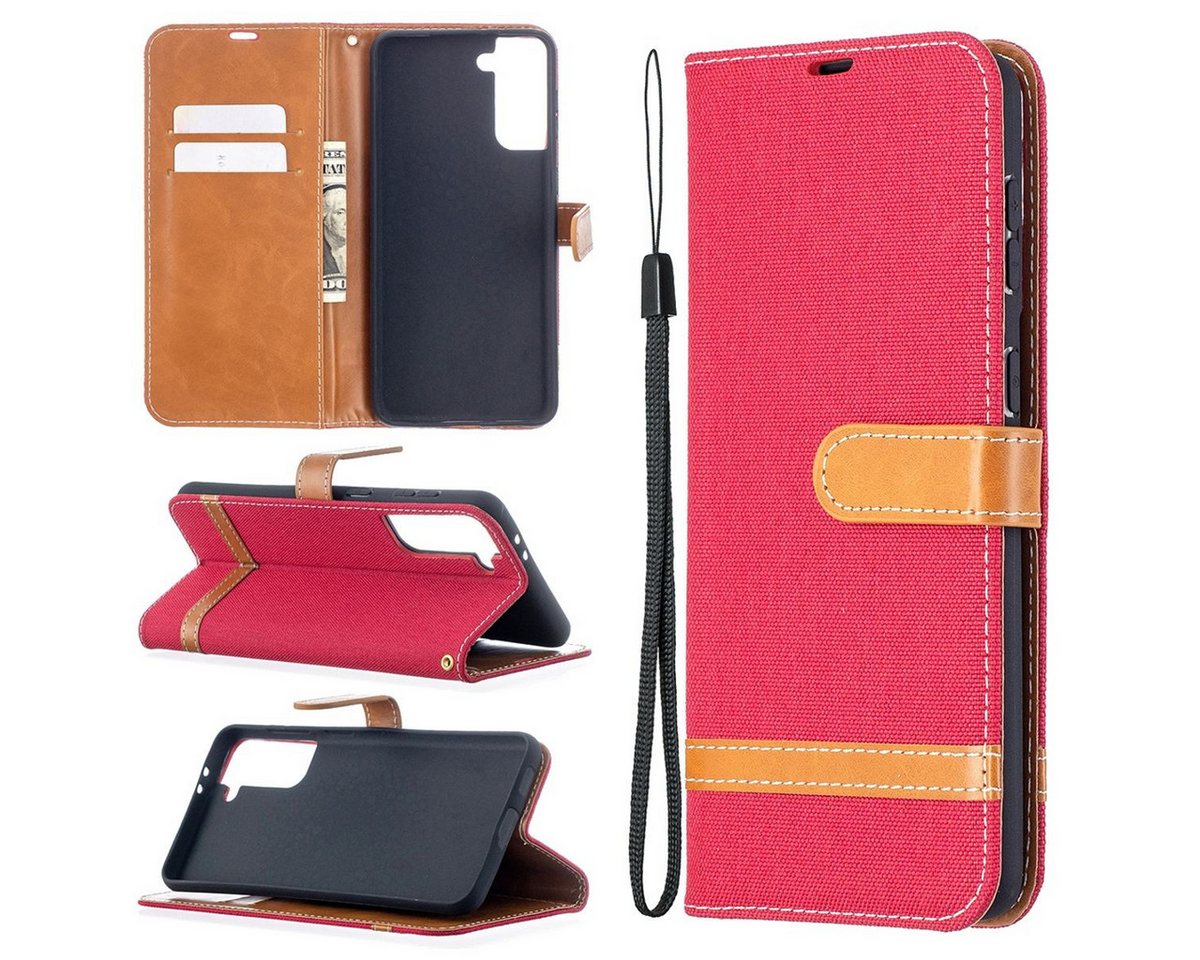 König Design Handyhülle Samsung Galaxy S21 Plus, Schutzhülle Schutztasche Case Cover Etuis Wallet Klapptasche Bookstyle von König Design