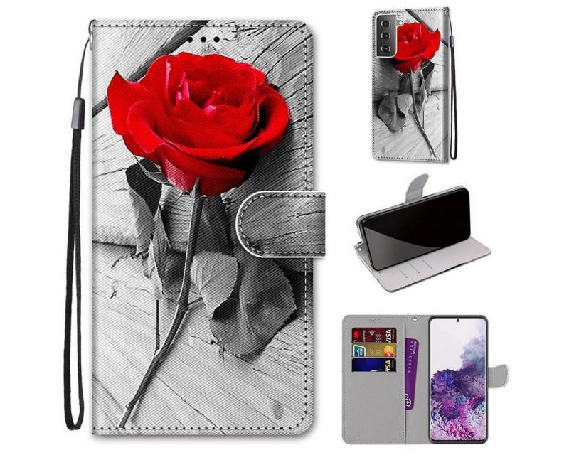 König Design Handyhülle Samsung Galaxy S21 Plus, Schutzhülle Schutztasche Case Cover Etuis Wallet Klapptasche Bookstyle von König Design