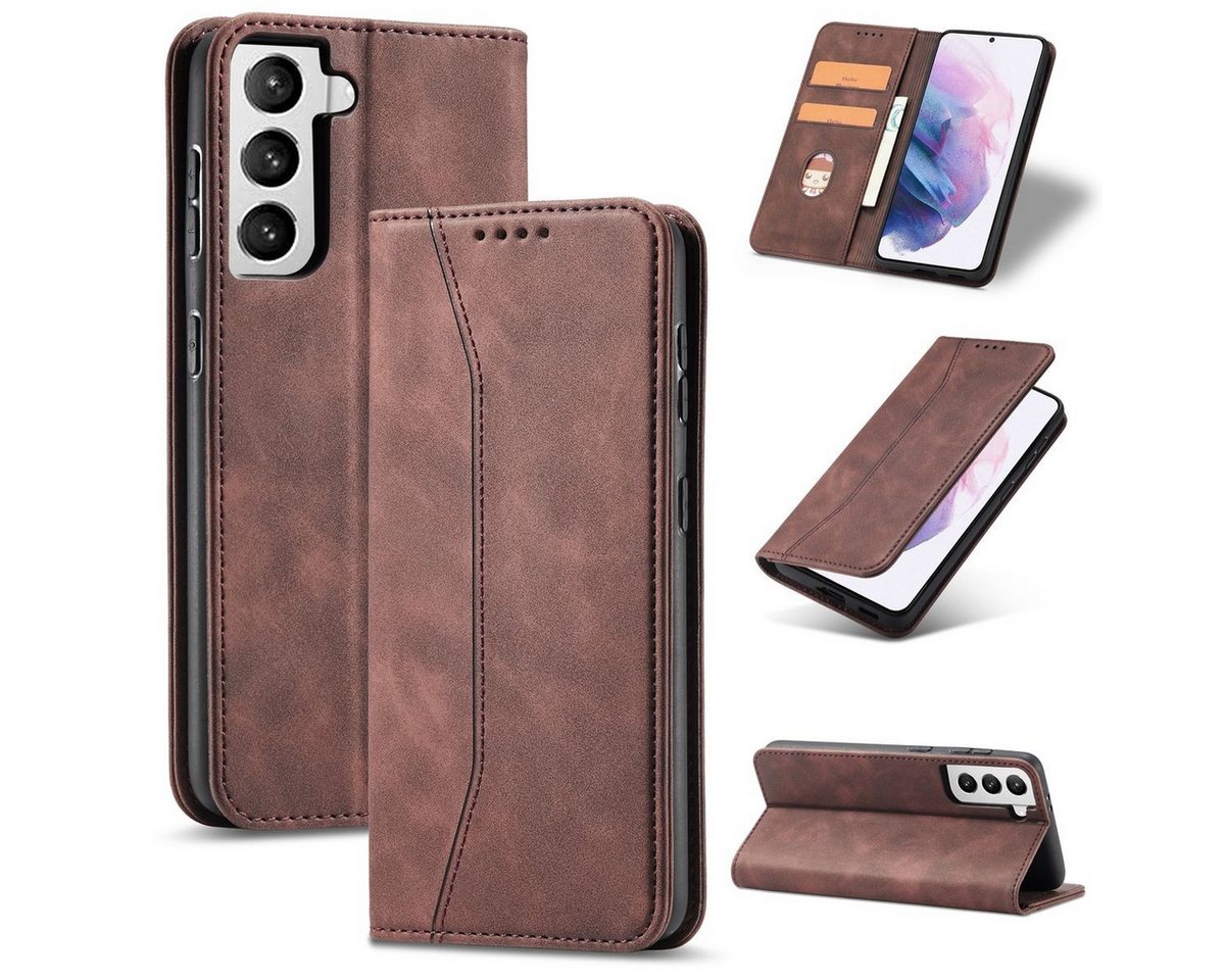 König Design Handyhülle Samsung Galaxy S21 Ultra, Schutzhülle Schutztasche Case Cover Etuis Wallet Klapptasche Bookstyle von König Design