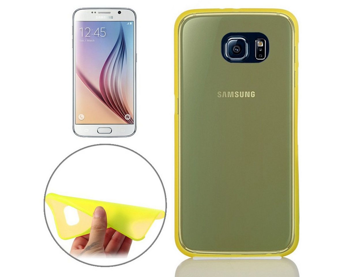 König Design Handyhülle Samsung Galaxy S6, Samsung Galaxy S6 Handyhülle Backcover Gelb von König Design