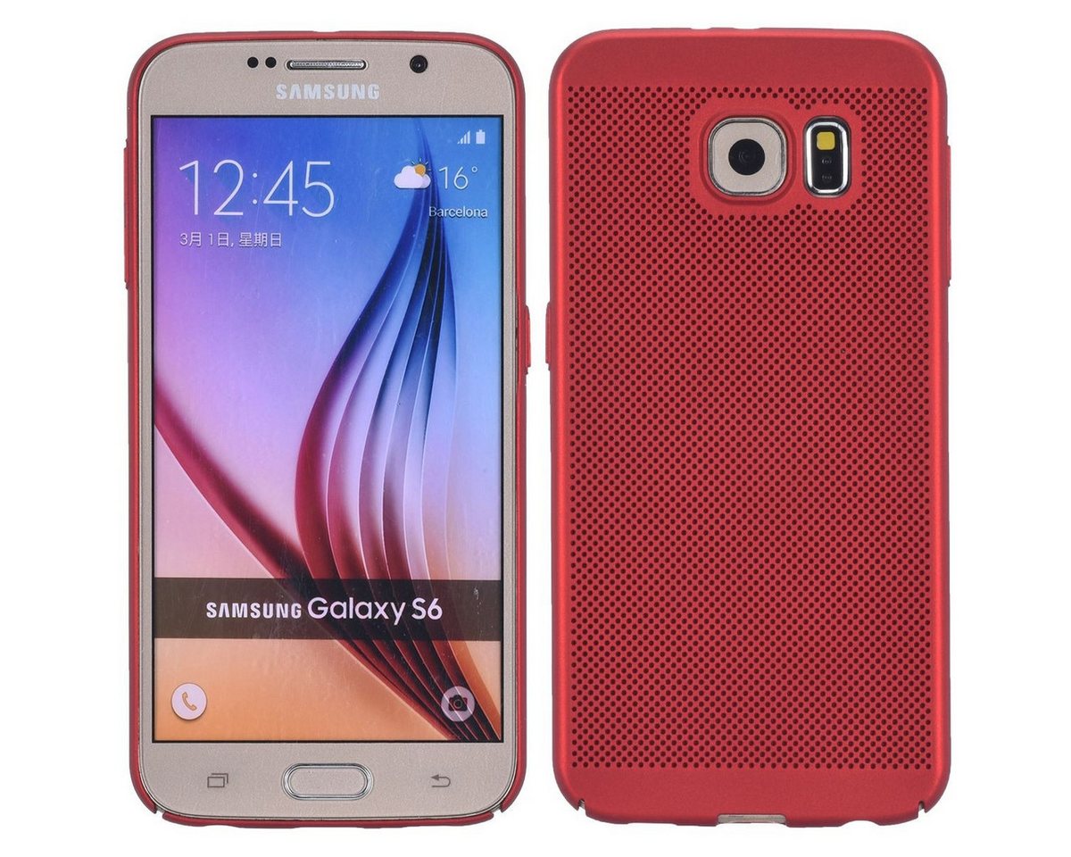 König Design Handyhülle Samsung Galaxy S6, Samsung Galaxy S6 Handyhülle Backcover Rot von König Design