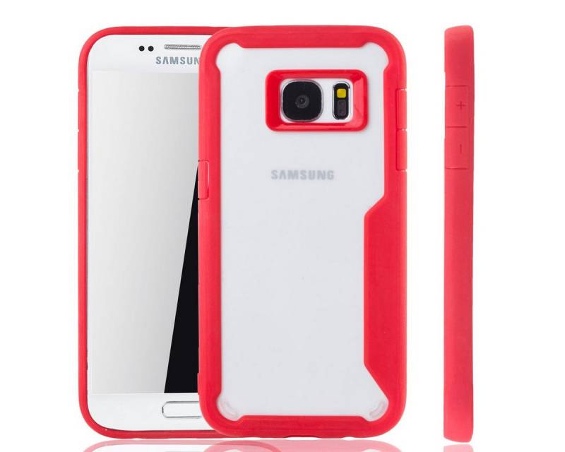 König Design Handyhülle Samsung Galaxy S7, Samsung Galaxy S7 Handyhülle Backcover Rot von König Design