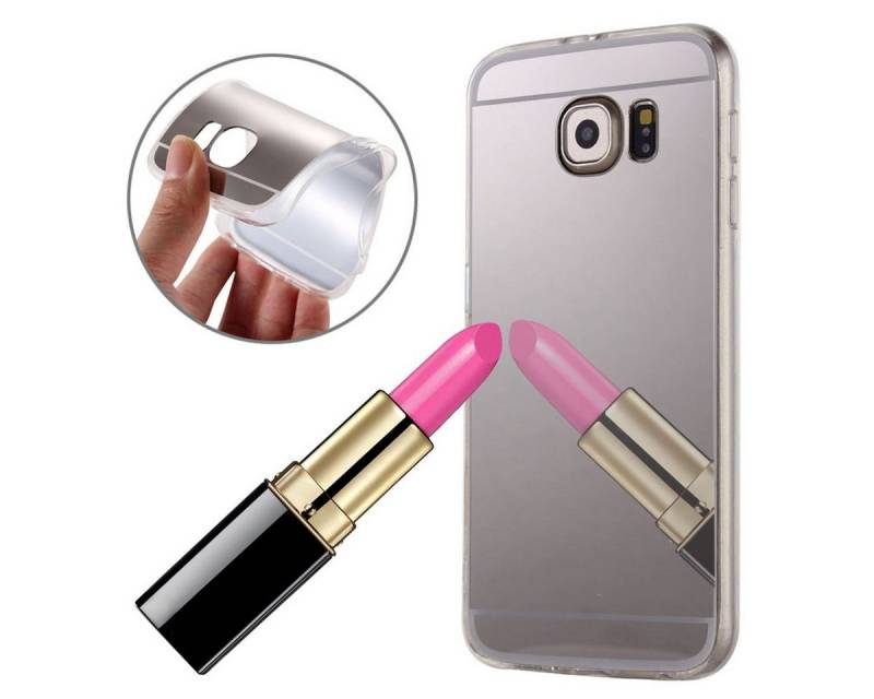 König Design Handyhülle Samsung Galaxy S7 Edge, Samsung Galaxy S7 Edge Handyhülle Backcover Silber von König Design