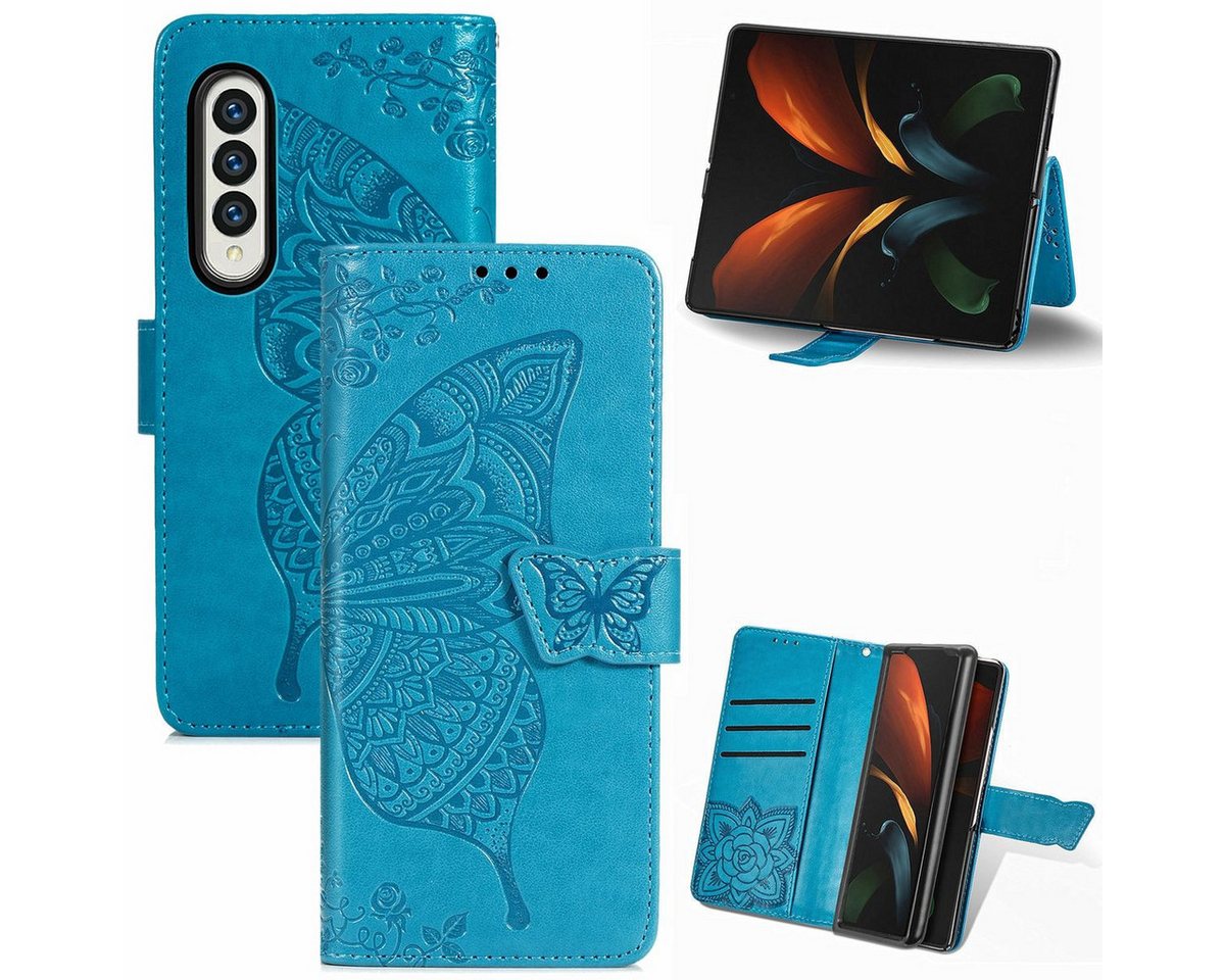 König Design Handyhülle Samsung Galaxy Z Fold3 5G, Schutzhülle Schutztasche Case Cover Etuis Wallet Klapptasche Bookstyle von König Design