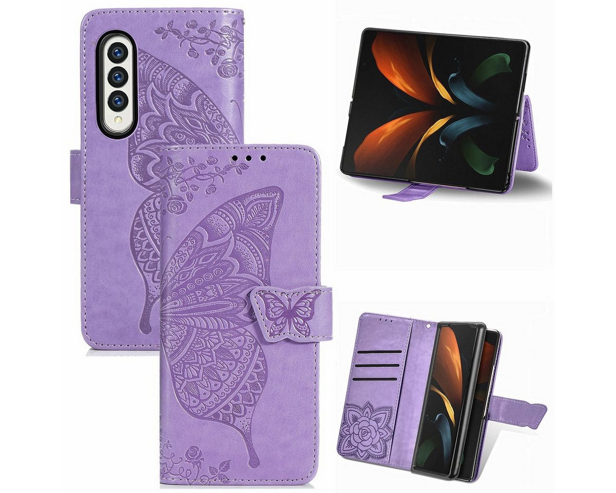 König Design Handyhülle Samsung Galaxy Z Fold3 5G, Schutzhülle Schutztasche Case Cover Etuis Wallet Klapptasche Bookstyle von König Design