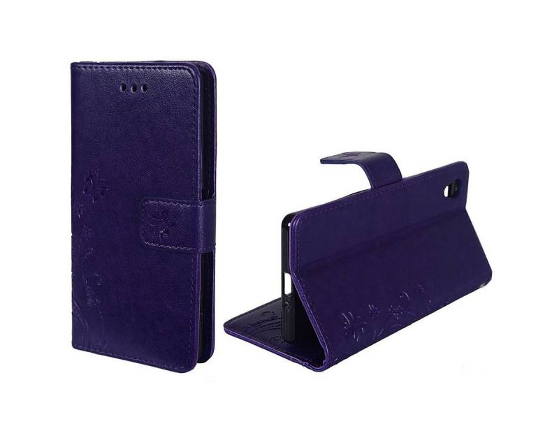 König Design Handyhülle Sony Xperia X, Sony Xperia X Handyhülle Bookcover Violett von König Design