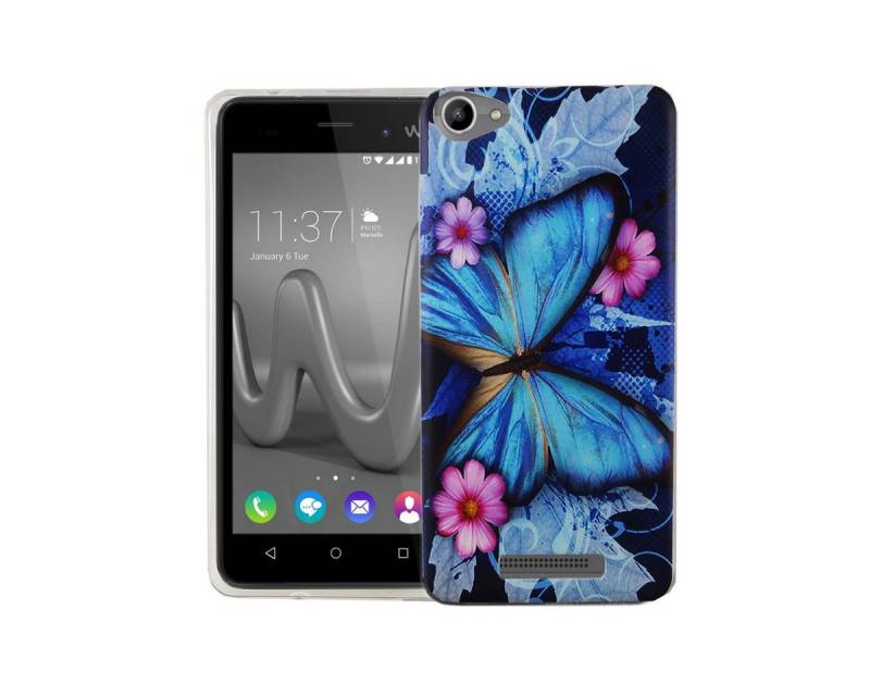 König Design Handyhülle Wiko Jerry Max, Wiko Jerry Max Handyhülle Bumper Backcover Blau von König Design