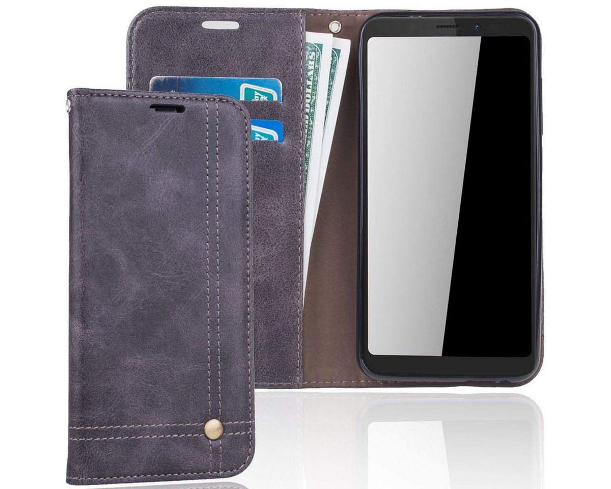 König Design Handyhülle Wiko View, Wiko View Handyhülle Bookcover Grau König Design Handyhülle Wiko View, Wiko View Handyhülle Bookcover Grau von König Design